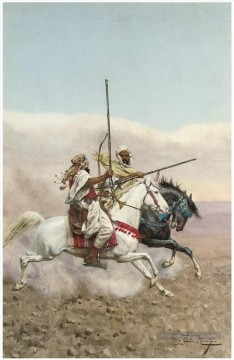  cavaliers Tableaux - Giulio Rosati Deux cavaliers arabes